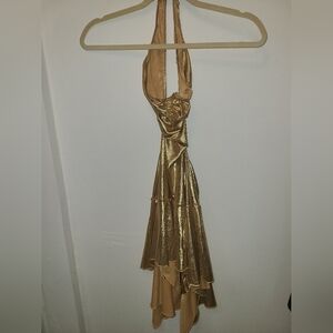 Dreamgirl Metallic Gold Halter Dress